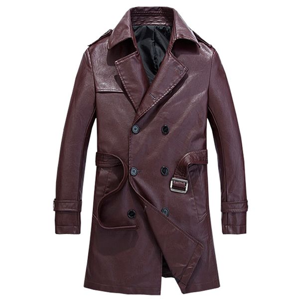 long style pu leather windbreaker jacket men business casual double-breasted trench coat men's outwear slim jackets and coats, Tan;black
long style pu leather windbreaker jacket men business casual double-breasted trench coat men's outwear slim jackets and coats, Tan;black