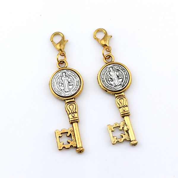 50pcs benedict medal cross key floating lobster clasps charm beads diy jewelry christmas gifts antique silver and gold 14.5x56.2mm, Bronze;silver
50pcs benedict medal cross key floating lobster clasps charm beads diy jewelry christmas gifts antique silver and gold 14.5x56.2mm, Bronze;silver