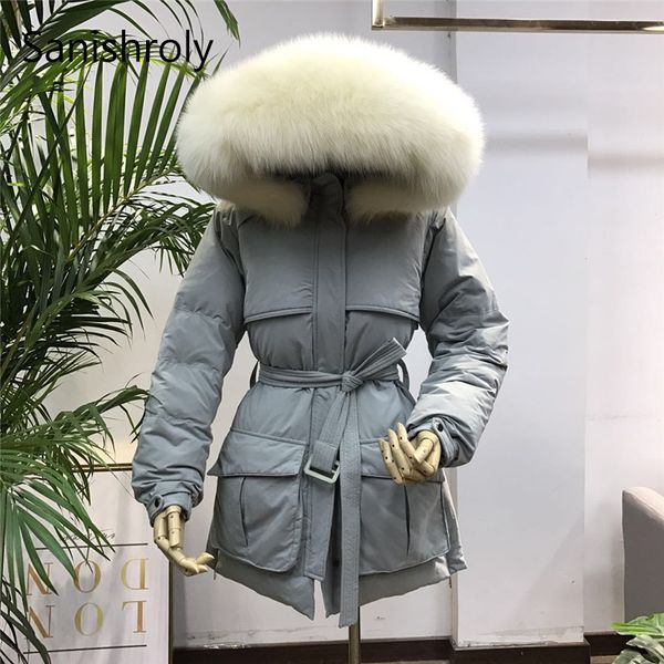 sanishroly new winter women short outerwear warm thicken white duck down jacket parka female belt big fur collar hooded coat 681, Black
sanishroly new winter women short outerwear warm thicken white duck down jacket parka female belt big fur collar hooded coat 681, Black