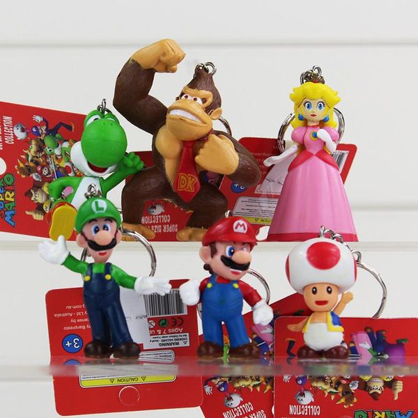 6pcs/lot classic super mario bros figure with keychain mario luigi yoshi peach goomba king kong pvc action toys key chain ring, Slivery;golden
6pcs/lot classic super mario bros figure with keychain mario luigi yoshi peach goomba king kong pvc action toys key chain ring, Slivery;golden