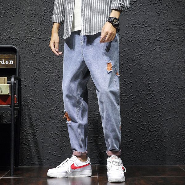 tide brand men's jeans loose straight trend british style casual pants hip hop sports fat leg pants hole casual long, Black
tide brand men's jeans loose straight trend british style casual pants hip hop sports fat leg pants hole casual long, Black