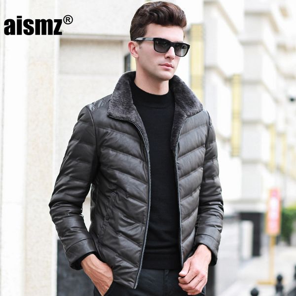 aismz 2019 winter new men's warm wool collar fashion business casual slim 85% white duck down jacket coat male brand clothing, Black
aismz 2019 winter new men's warm wool collar fashion business casual slim 85% white duck down jacket coat male brand clothing, Black