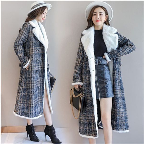 classic coat plaid woolen coats female 2019 new winter warm jacket korean lamb ladies coats double-breasted long wool coat tide, Black
classic coat plaid woolen coats female 2019 new winter warm jacket korean lamb ladies coats double-breasted long wool coat tide, Black