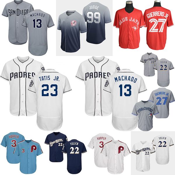 2019 Mens 3 Harper 13 Machado 22 Yelich 23 Tatis Jr 27 Guerrero Jr 99 Judge Blue White Grey Home Cool Jerseys
2019 Mens 3 Harper 13 Machado 22 Yelich 23 Tatis Jr 27 Guerrero Jr 99 Judge Blue White Grey Home Cool Jerseys