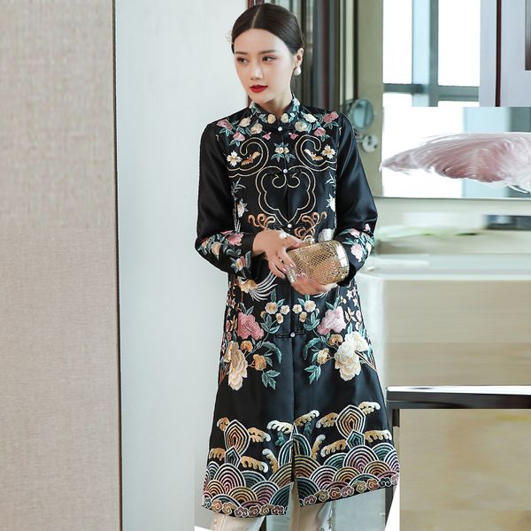 embro mill elegant lady high-end outerwear autumn embroidery retro women vintage trench coat female s-xxl, Tan;black
embro mill elegant lady high-end outerwear autumn embroidery retro women vintage trench coat female s-xxl, Tan;black