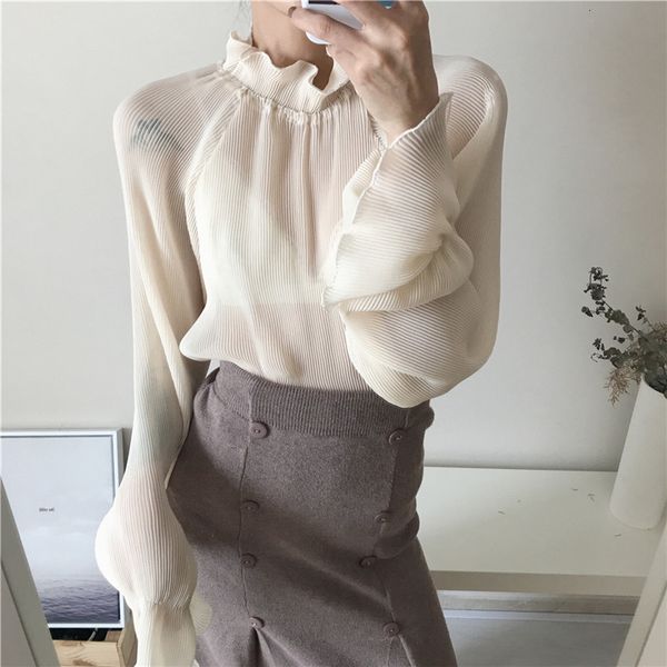 women clothes women blouse fashion blouse 2019 spring newly stand collar women shirts puff sleeve patchwork pleated blusas drop shipping, White
women clothes women blouse fashion blouse 2019 spring newly stand collar women shirts puff sleeve patchwork pleated blusas drop shipping, White