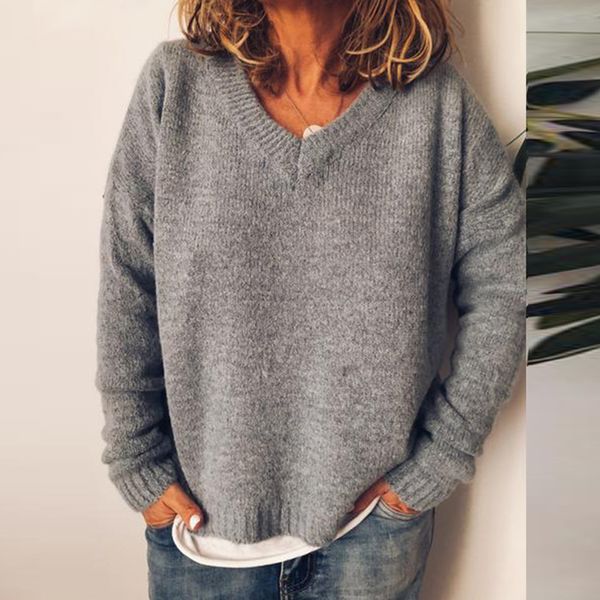 autumn womens knitted sweater deep v neck cotton long sleeve women winter casual fashion solid sweaters 2019 new, White;black
autumn womens knitted sweater deep v neck cotton long sleeve women winter casual fashion solid sweaters 2019 new, White;black