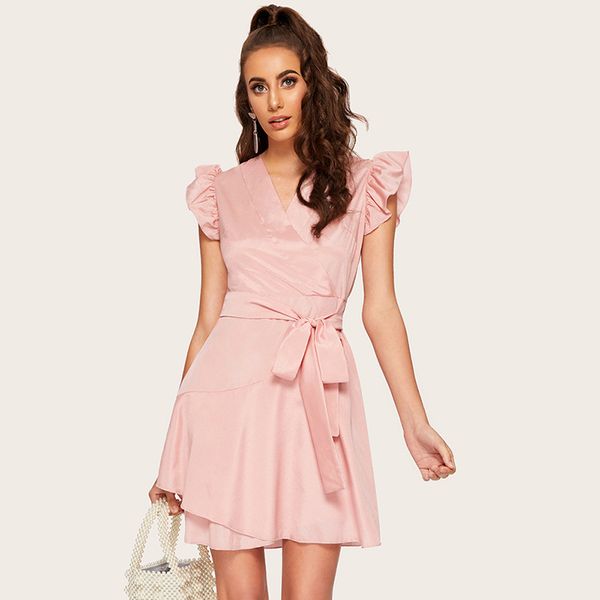 summer european and american women's sense of lotus leaf sleeve slit design goddess temperament lace skirt dress solid color pink dress, White;black
summer european and american women's sense of lotus leaf sleeve slit design goddess temperament lace skirt dress solid color pink dress, White;black