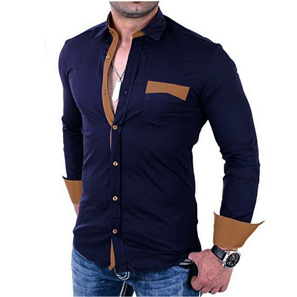 men shirt brand 2019 autumn male long sleeve shirts casual pocket stitching slim fit black man dress shirts 3xl c68, White;black
men shirt brand 2019 autumn male long sleeve shirts casual pocket stitching slim fit black man dress shirts 3xl c68, White;black