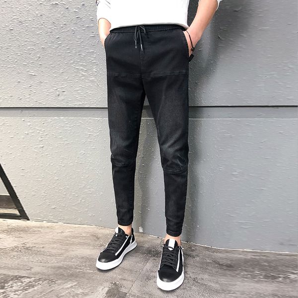28-36 осень зима мужчины брюки черный насыщенный корейский тонкий fit мужские joggers all match drawstring hip hop повседневная брюки мужски, Black
28-36 осень зима мужчины брюки черный насыщенный корейский тонкий fit мужские joggers all match drawstring hip hop повседневная брюки мужски, Black
