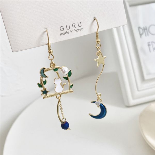 fashion star temperament of asymmetric crescent cat earrings earrings contracted sweet stud jewelry accessories, Golden;silver
fashion star temperament of asymmetric crescent cat earrings earrings contracted sweet stud jewelry accessories, Golden;silver