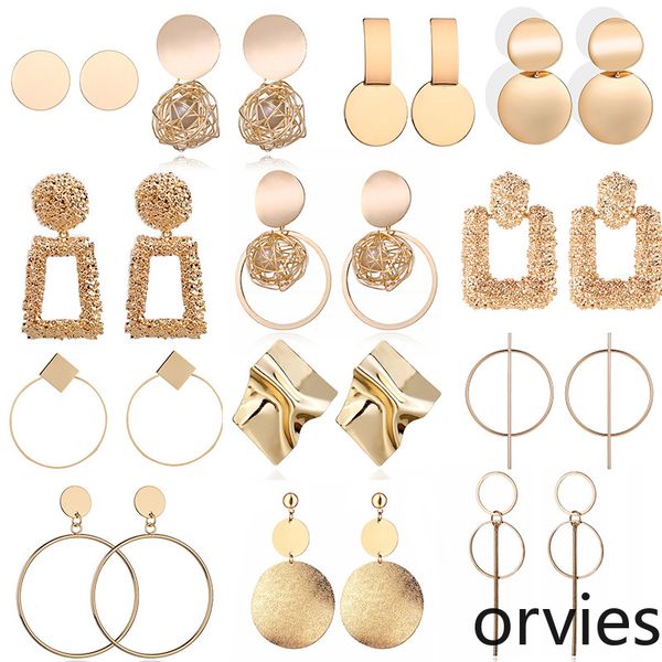 fashion statement earrings 2019 big geometric round earrings for women hanging dangle earrings drop earing modern female jewelry