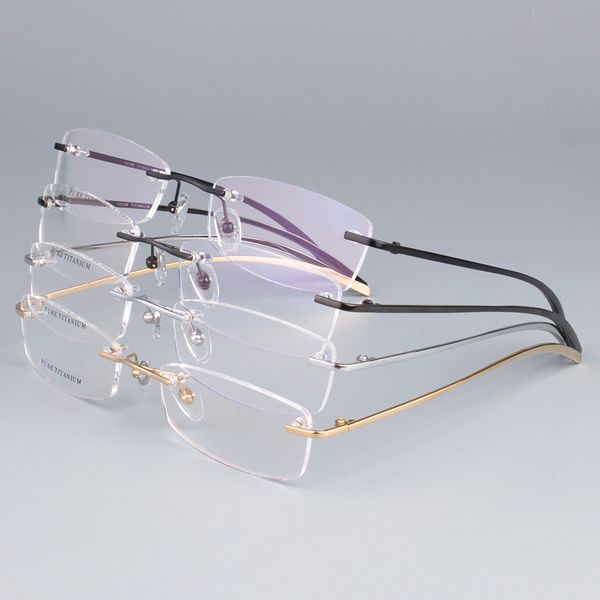 luxury-eyelook myopia frame business pure titanium rimless ultra-light for men reading optical eyewear br1028, Silver
luxury-eyelook myopia frame business pure titanium rimless ultra-light for men reading optical eyewear br1028, Silver