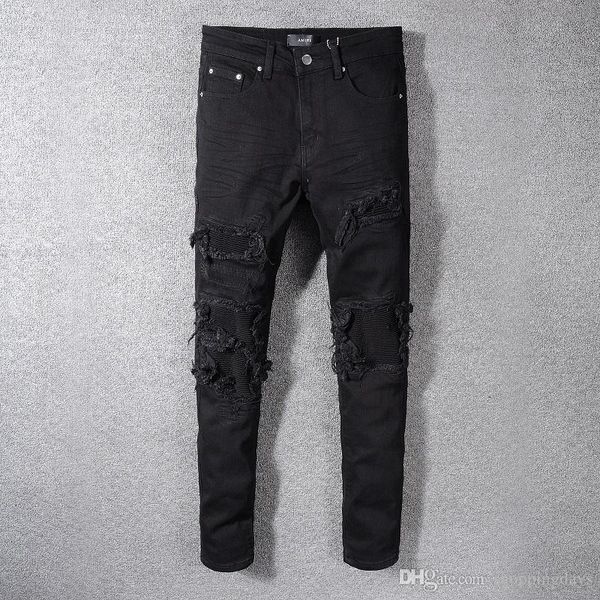 mens jeans designer ripped man hip hop jeans denim biker trousers brand ami motorcycle patches jeans, Blue
mens jeans designer ripped man hip hop jeans denim biker trousers brand ami motorcycle patches jeans, Blue