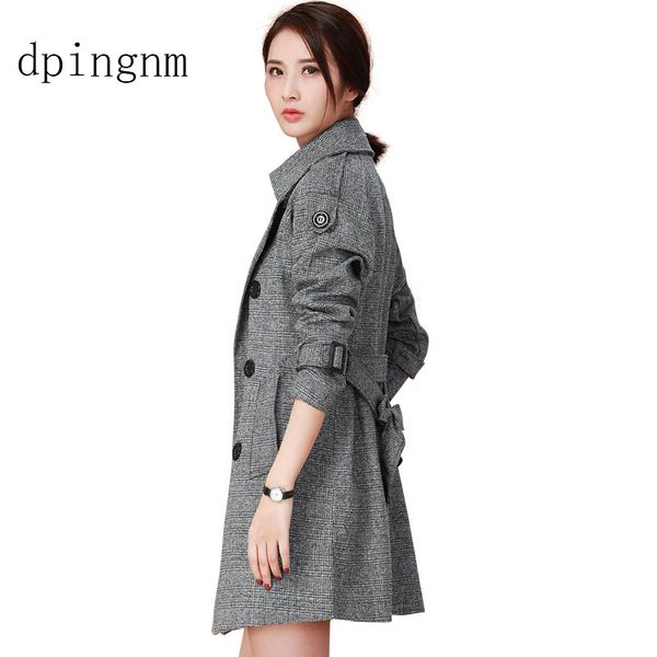 2018 spring autumn women's wool plaid coat new fashion long woolen coat slim type female winter wool jackets female outw, Black
2018 spring autumn women's wool plaid coat new fashion long woolen coat slim type female winter wool jackets female outw, Black
