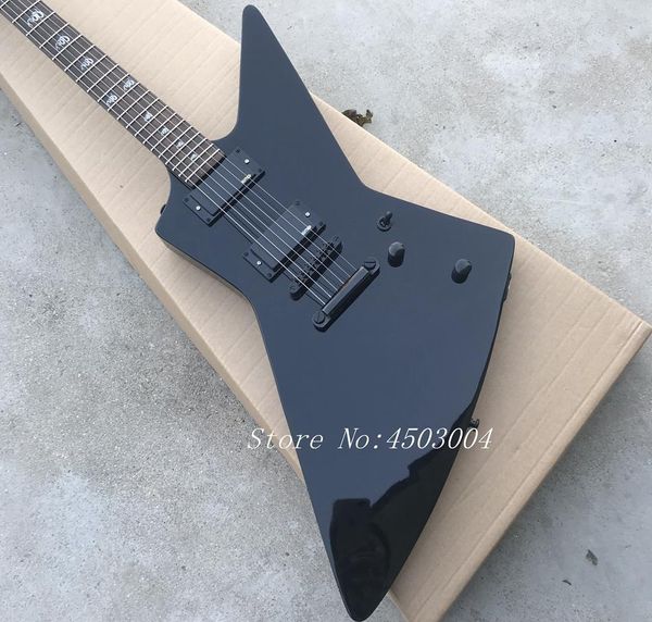 ironic metallic james hetfield gloss black explorer electric guitar active emg pickups & 9v battery box, man to wolf inlay, black hardware
ironic metallic james hetfield gloss black explorer electric guitar active emg pickups & 9v battery box, man to wolf inlay, black hardware