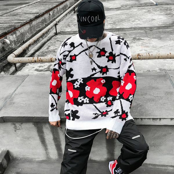 printing sweater casual 2019 autumn new men, White;black