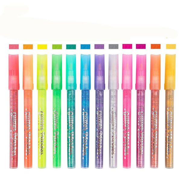 colors/12 colors glitter marker pen microporous writing pigment ink water resistance non toxic drawing school art supplies r20
colors/12 colors glitter marker pen microporous writing pigment ink water resistance non toxic drawing school art supplies r20