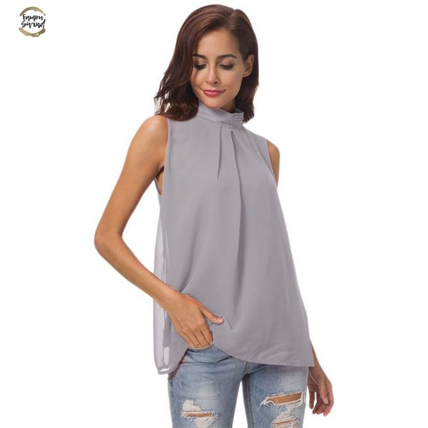 women\s clothing sleeveless button hollow back blouses summer applique chiffon blouse for women feminine drop shipping, White
women\s clothing sleeveless button hollow back blouses summer applique chiffon blouse for women feminine drop shipping, White