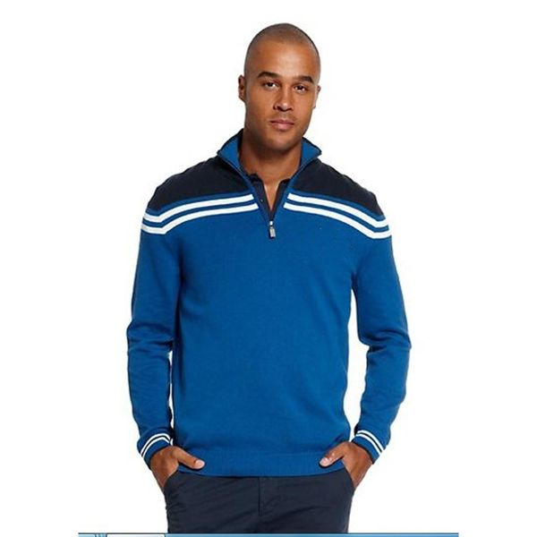 2019 новая мода мужская повседневная с длинным рукавом трикотаж пуловер приталенный fit steriped цвет мужчин половина молнии трикотаж одежда, White;black 
2019 новая мода мужская повседневная с длинным рукавом трикотаж пуловер приталенный fit steriped цвет мужчин половина молнии трикотаж одежда, White;black