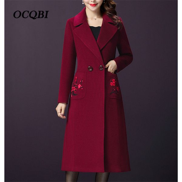 2018 winter women long wool coat casual slim fashion pockets floral elegant streetwear ladies coat oversize, Black
2018 winter women long wool coat casual slim fashion pockets floral elegant streetwear ladies coat oversize, Black