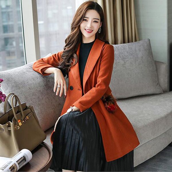 2019 new autumn winter medium long woolen coat female women thickening solid color wild loose woolen coat cc1571, Black
2019 new autumn winter medium long woolen coat female women thickening solid color wild loose woolen coat cc1571, Black