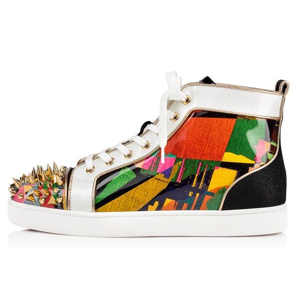 new season high sneakers red bottom spiked men flats trainers seavaste spikes low glitter tennis genuine leather graffiti ship, Black
new season high sneakers red bottom spiked men flats trainers seavaste spikes low glitter tennis genuine leather graffiti ship, Black