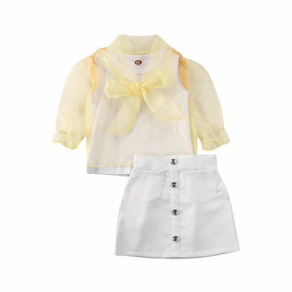 1-4years baby girl long sleeve dots transparent bowknot blouse+sleeveless +mini skirt, White
1-4years baby girl long sleeve dots transparent bowknot blouse+sleeveless +mini skirt, White