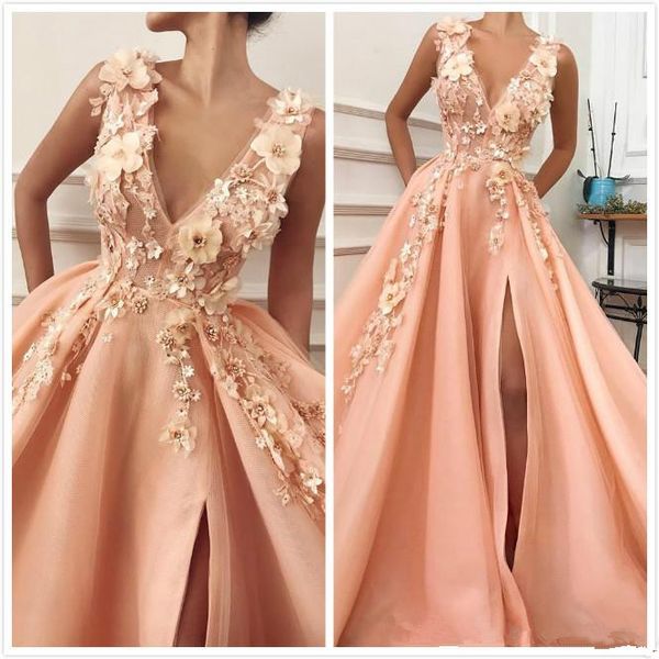 blush pink lace beaded 2019 african evening dresses deep v-neck a-line hand made flowers prom dresses formal party gowns, White;black
blush pink lace beaded 2019 african evening dresses deep v-neck a-line hand made flowers prom dresses formal party gowns, White;black