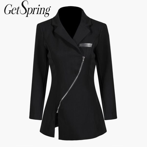 getsring women blazer black long blazer oblique zipper long sleeve womens jackets all match jackets fashion women coat 2019, White;black
getsring women blazer black long blazer oblique zipper long sleeve womens jackets all match jackets fashion women coat 2019, White;black