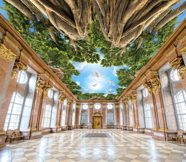 forest sky nature mural big tree prime forest ceiling sky ceiling wallpaper