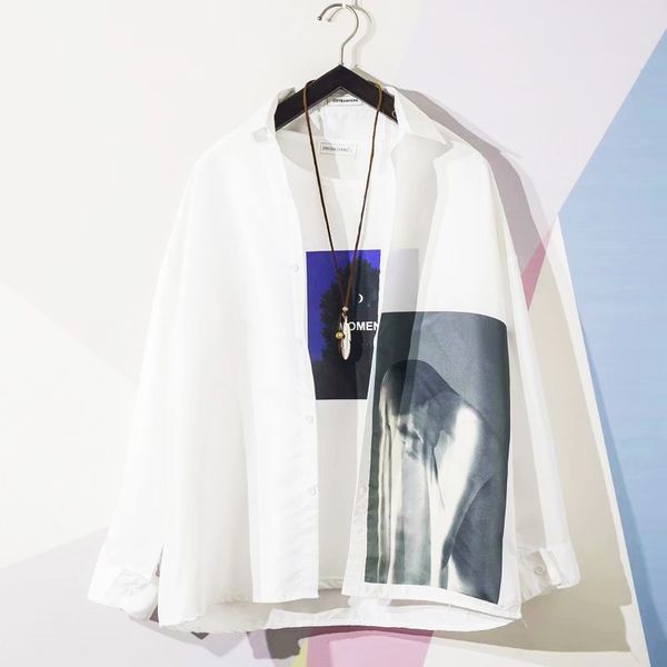 vintage picture print korea style men white shirt button turndown collar long sleeve shirts 2019 summer man loose streetwear, White;black
vintage picture print korea style men white shirt button turndown collar long sleeve shirts 2019 summer man loose streetwear, White;black