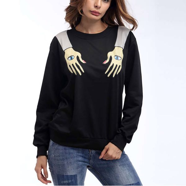 осень новых женщин моды толстовки черный длинный рукав напечатанные руки дизайнера толстовки зимние женщины облачаются моды уличной, Black
осень новых женщин моды толстовки черный длинный рукав напечатанные руки дизайнера толстовки зимние женщины облачаются моды уличной, Black