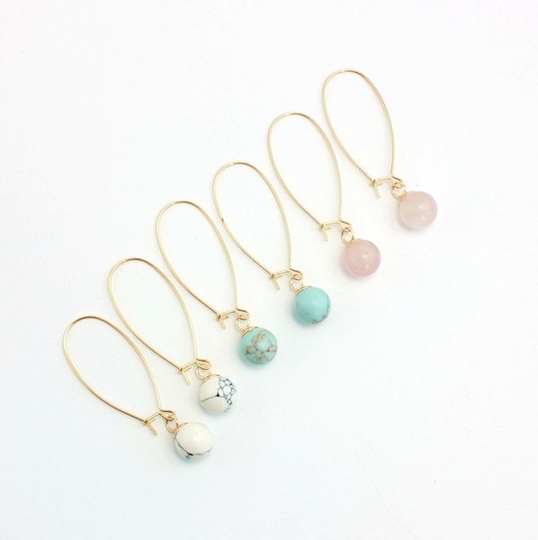round rose quartz white green turquoise marble earrings natural stone charms dangle earrings jewelry for women, Golden
round rose quartz white green turquoise marble earrings natural stone charms dangle earrings jewelry for women, Golden