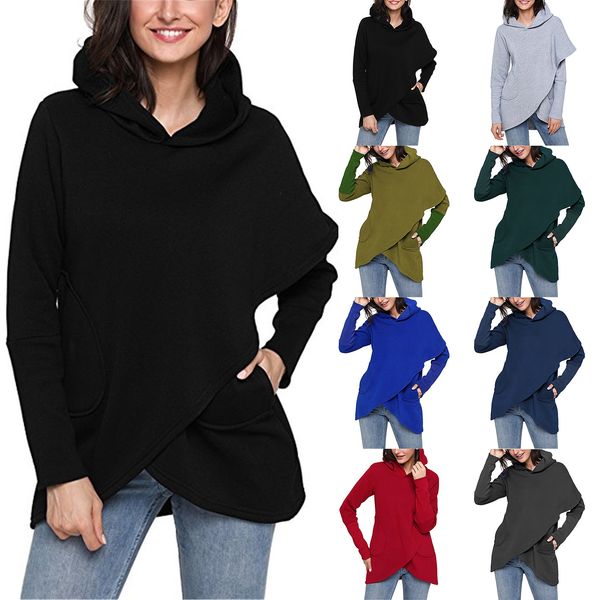 european and american women's clothing autumn and winter hooded fashion solid color sweater outwear sweatshirts, Black
european and american women's clothing autumn and winter hooded fashion solid color sweater outwear sweatshirts, Black