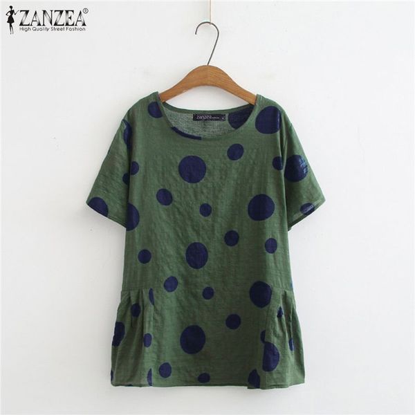 zanzea summer blouse women o neck short sleeve shirt vintage polka dot printed tunic female party blusas chemise oversized, White
zanzea summer blouse women o neck short sleeve shirt vintage polka dot printed tunic female party blusas chemise oversized, White