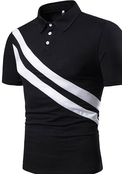 men designer polo shirt fashion short sleeve mens polos stripe skinny cause style lapel neck mens clothes, White;black
men designer polo shirt fashion short sleeve mens polos stripe skinny cause style lapel neck mens clothes, White;black