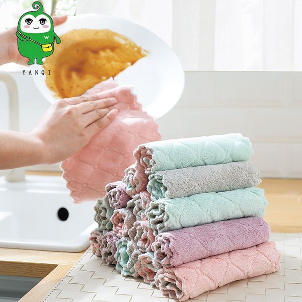 yan qi plain color double-sided strong water-absorbing cleaning cloth not shed oil-dish towel wet and dry dual purpose home, White
yan qi plain color double-sided strong water-absorbing cleaning cloth not shed oil-dish towel wet and dry dual purpose home, White