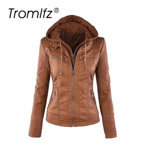 tromlfz solid color slim long-sleeved women's zipper leather large size hooded jacket short jacket female autumn, Black;brown
tromlfz solid color slim long-sleeved women's zipper leather large size hooded jacket short jacket female autumn, Black;brown