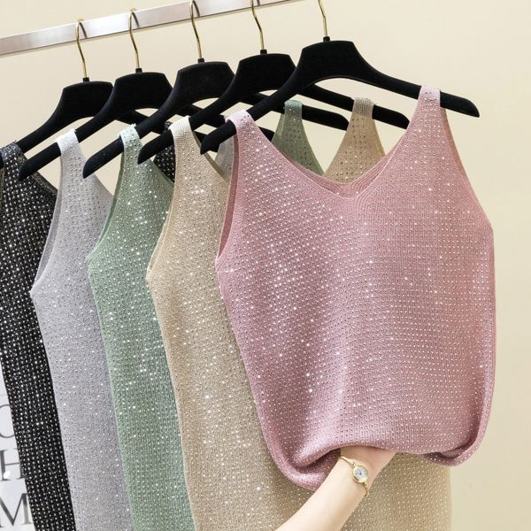 women summer knitted ice silk suspender waistcoat short design sleeveless t-shirt women vest new slim bright camis tank, White
women summer knitted ice silk suspender waistcoat short design sleeveless t-shirt women vest new slim bright camis tank, White