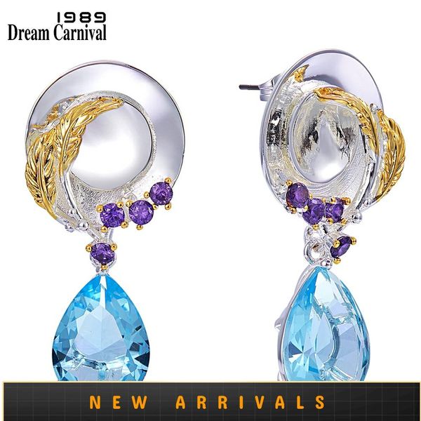 dreamcarnival1989 original delicate feminine earrings for women ladies dress-up look blue tone cubic zircon unique jewels we3991, Silver
dreamcarnival1989 original delicate feminine earrings for women ladies dress-up look blue tone cubic zircon unique jewels we3991, Silver