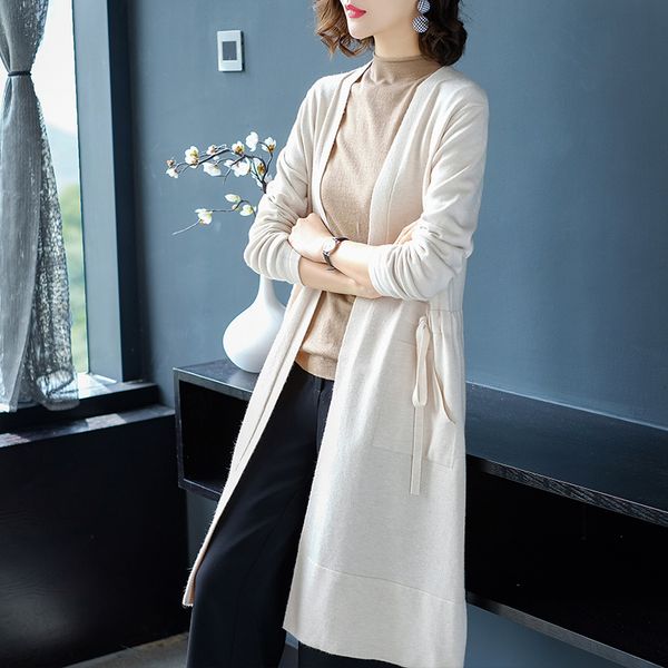 quality brand women's long section section outside sweater loose knitted cardigans v-neck wool elastic sweater ing, White;black
quality brand women's long section section outside sweater loose knitted cardigans v-neck wool elastic sweater ing, White;black