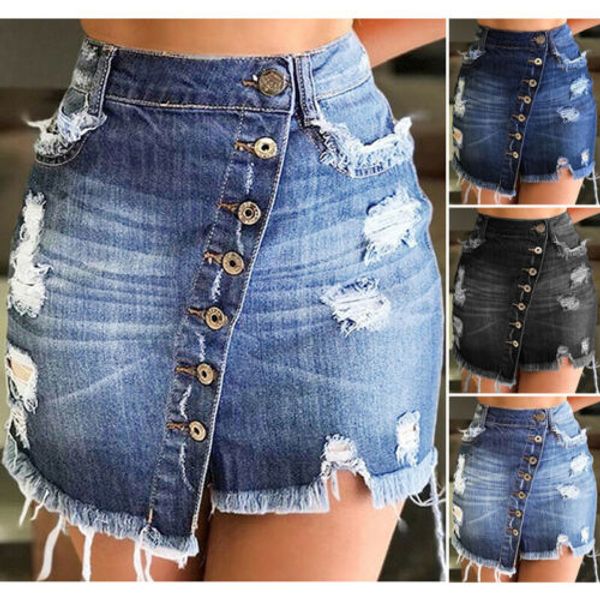 women's high waist ripped bodycon mini skirt casual denim jeans pencil skirts, Black
women's high waist ripped bodycon mini skirt casual denim jeans pencil skirts, Black