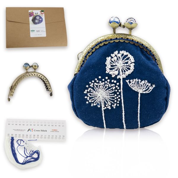 embroidery purse making kits purse frame kiss clasp dandelion cross stitch needlework sewing stitching handmade bag, Black
embroidery purse making kits purse frame kiss clasp dandelion cross stitch needlework sewing stitching handmade bag, Black