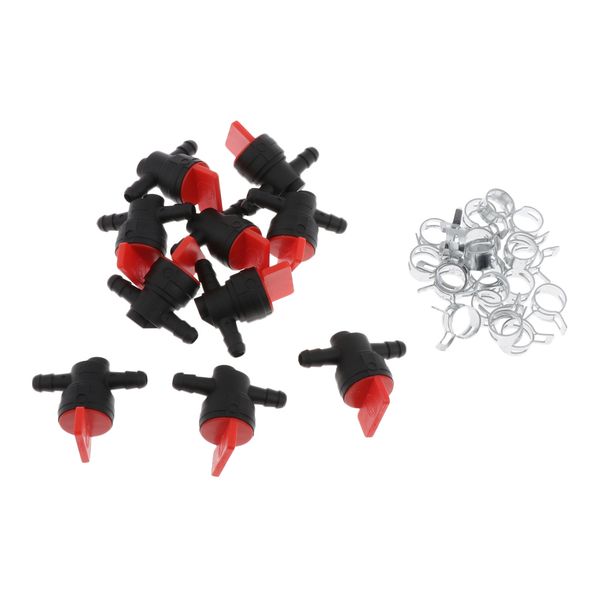 set of 10 1/4 inline fuel shut off valve + fuel line clamp replacement for briggs & stratton 493960 698181
set of 10 1/4 inline fuel shut off valve + fuel line clamp replacement for briggs & stratton 493960 698181