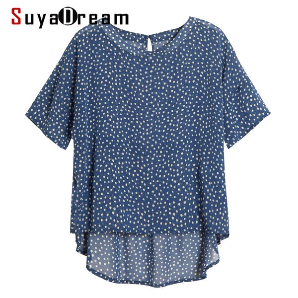 suyadream women summer blouse shirt 100%real silk dots printed short sleeved o neck blouse shirt 2020 casual top, White
suyadream women summer blouse shirt 100%real silk dots printed short sleeved o neck blouse shirt 2020 casual top, White