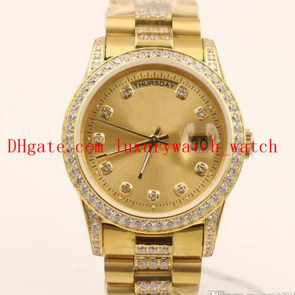3 style luxury wristwatches mens watches 36mm gold steel bracelet automatic mechanical diamond bezel strap fashion mans watch, Slivery;brown
3 style luxury wristwatches mens watches 36mm gold steel bracelet automatic mechanical diamond bezel strap fashion mans watch, Slivery;brown