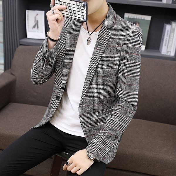 spring autumn plaid fashion men suit mens suit jacket business casual slim fit terno masculino blazer, White;black
spring autumn plaid fashion men suit mens suit jacket business casual slim fit terno masculino blazer, White;black