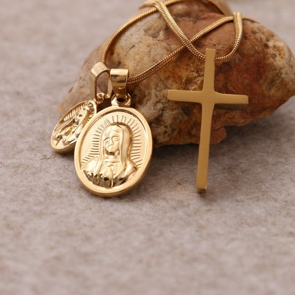 drop shipping stainless steel new gold small cross and matrona mary set pendant necklace hip hop trendy jewelry men women gift y200602, Slivery;crystal
drop shipping stainless steel new gold small cross and matrona mary set pendant necklace hip hop trendy jewelry men women gift y200602, Slivery;crystal