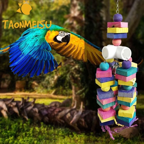 

new arrival bird parrot chew toy parakeet wooden ball string cage toy decoration bird toys pet supplies birds parrots